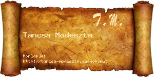 Tancsa Modeszta névjegykártya
